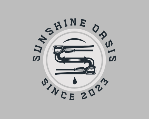 Pipe Wrench Plumbing Maintenance logo design