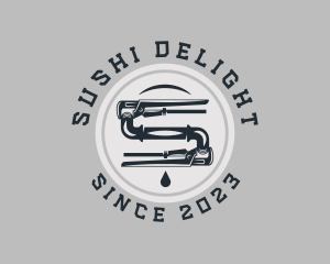 Pipe Wrench Plumbing Maintenance logo design