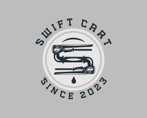 Pipe Wrench Plumbing Maintenance logo design