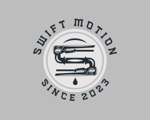 Pipe Wrench Plumbing Maintenance logo design