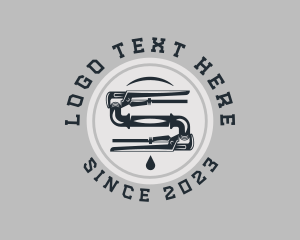 Letter S - Pipe Wrench Plumbing Maintenance logo design