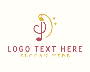 Audio Technician - Musical Notes Clef logo design