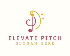Pitch - Musical Notes Clef logo design