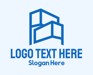 Stockroom - Blue Minimalist Cargo Containers logo design