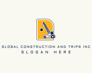 Demolition Construction Crane Logo