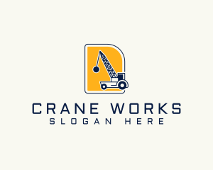 Crane - Demolition Construction Crane logo design