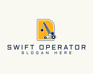 Operator - Demolition Construction Crane logo design