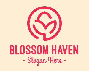 Flowering - Minimalist Flower Bud logo design