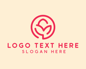 Minimalist Flower Bud logo design