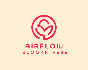 Minimalist Flower Bud logo design