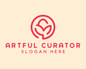 Minimalist Flower Bud logo design