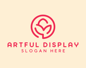 Minimalist Flower Bud logo design