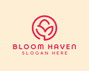 Minimalist Flower Bud logo design