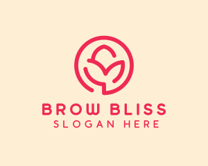 Minimalist Flower Bud logo design