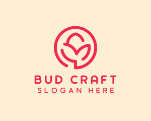 Minimalist Flower Bud logo design