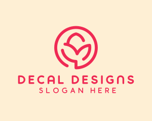 Minimalist Flower Bud logo design