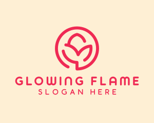 Minimalist Flower Bud logo design