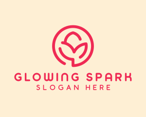 Minimalist Flower Bud logo design