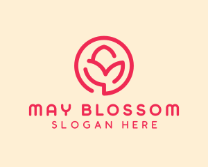 Minimalist Flower Bud logo design