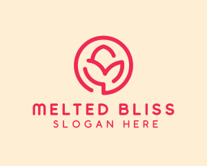 Minimalist Flower Bud logo design