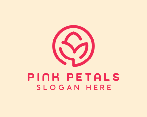 Minimalist Flower Bud logo design