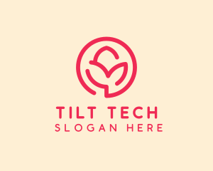 Minimalist Flower Bud logo design