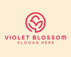 Minimalist Flower Bud logo design