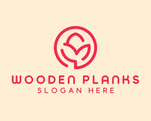 Minimalist Flower Bud logo design