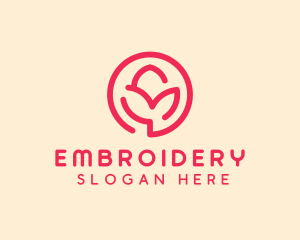 Minimalist Flower Bud logo design