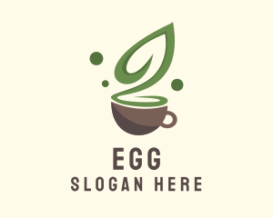 Cappuccino - Green Tea Leaf logo design
