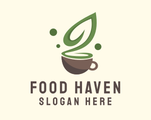 Cafeteria - Green Tea Leaf logo design