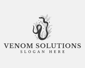 Boho Snake Leaves logo design