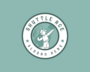 Badminton Varsity Player logo design