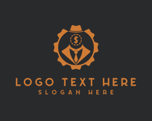 Monetary - Dollar Businessman Suit logo design