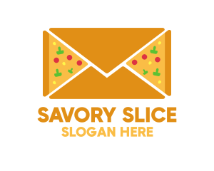 Pizza Mail Envelope logo design