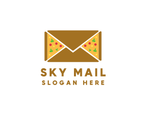 Pizza Mail Envelope logo design