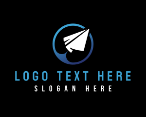 Plane - Paper Plane Flight Launch logo design