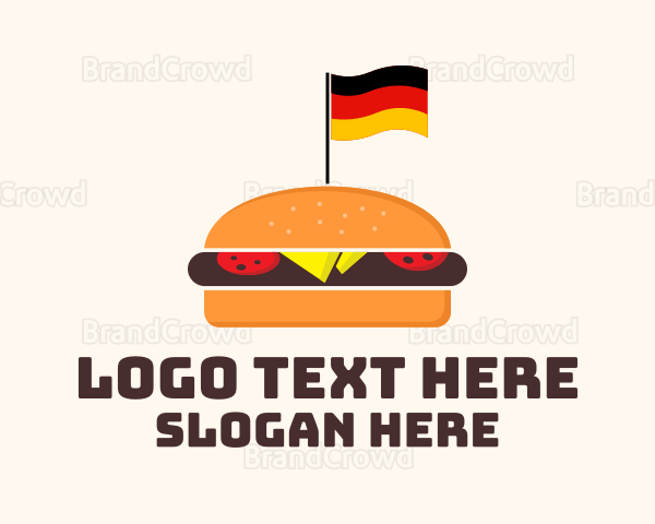 German Burger Sandwich Logo