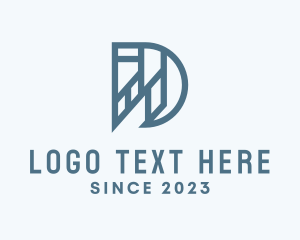 Coworking - Modern Geometric Letter D logo design
