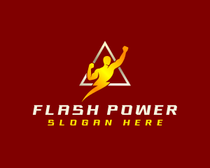 Human Lightning Bolt logo design