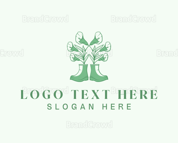 Floral Gardening Boots Logo