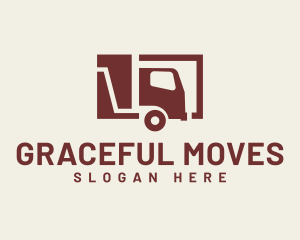 Minimal Transport Truck logo design