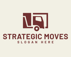 Minimal Transport Truck logo design