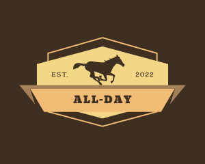 Emblem - Horse West Cowboy logo design