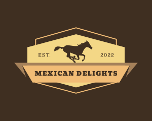 Horse West Cowboy logo design