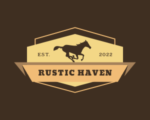 Horse West Cowboy logo design