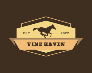 Horse West Cowboy logo design