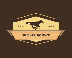 Horse West Cowboy logo design