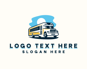 Double Decker - School Bus Transportation logo design