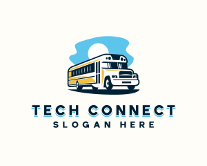 Liner - School Bus Transportation logo design